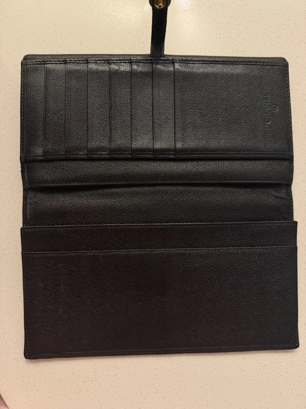 CHANEL Black Caviar Leather Continental Wallet USED